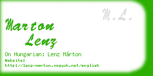 marton lenz business card