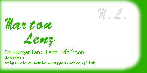 marton lenz business card